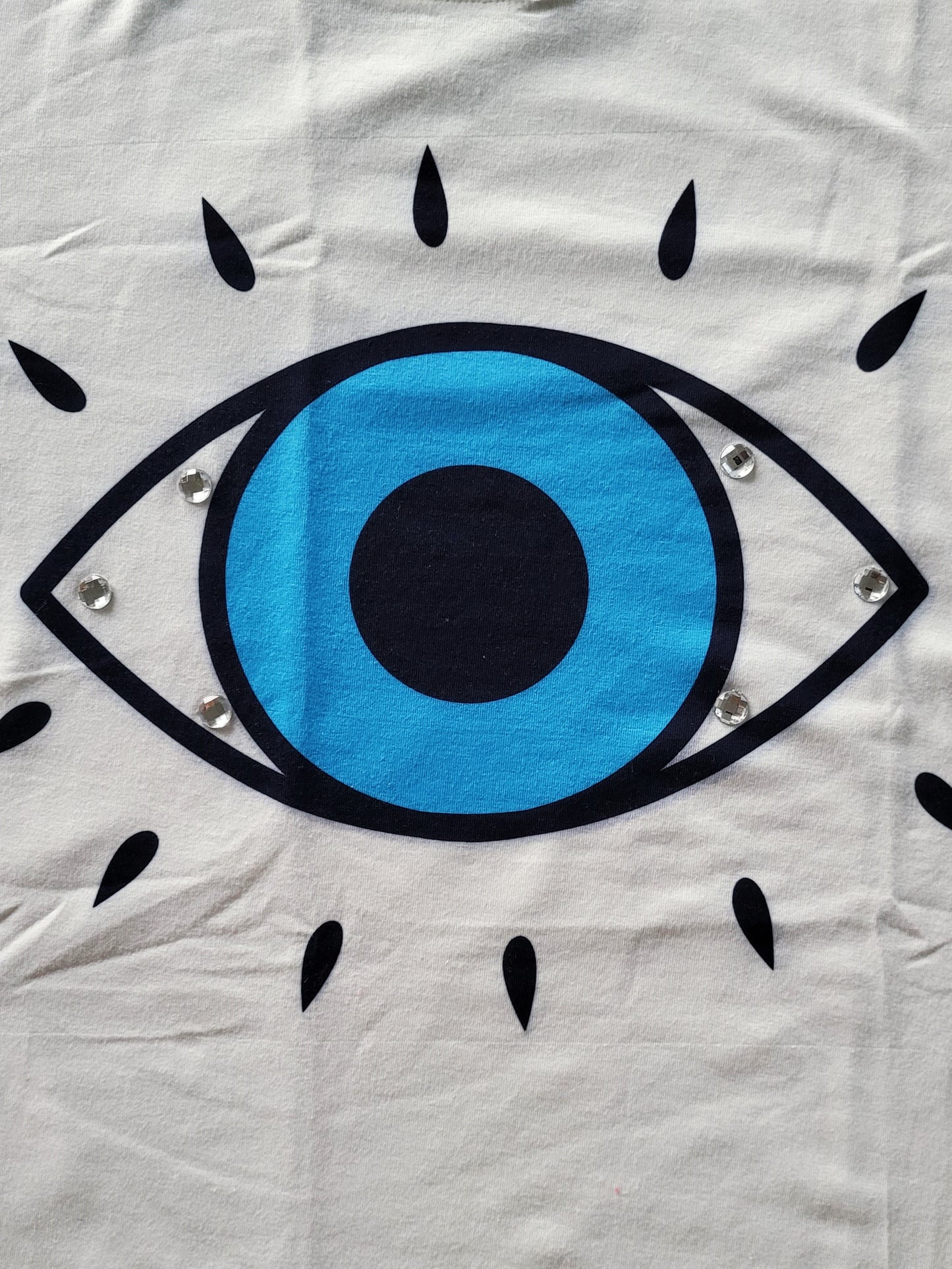 Greek Evil Eye T-Shirt with Rhinestone