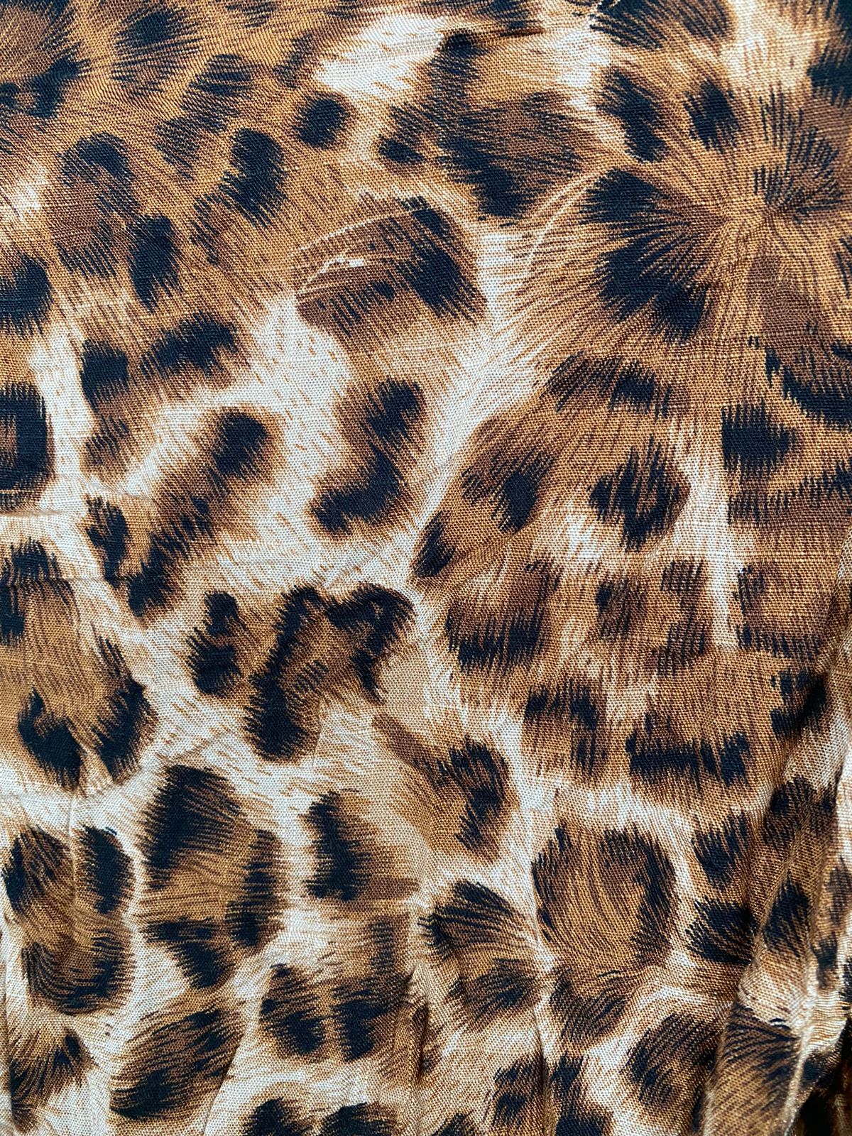 Animal Print Puff Sleeve Chemise